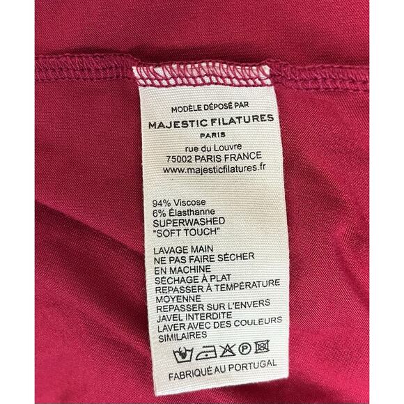 Majestic Filatures Turtleneck Deluxe Teeshirt Dress Pink Rose Passion Size 1 NEW - Picture 9 of 9